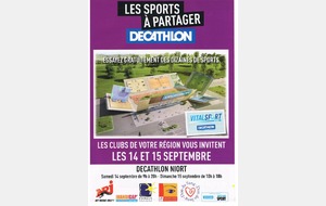 Participation de la PSF à VITALSPORT sur le site DECATHLON à NIORT le WE 14-15/09